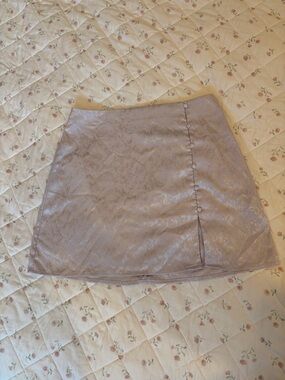 Lilac Mini Skirt with Button Detail